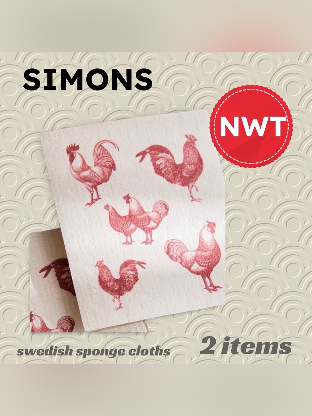 🇨🇦🆕NWT SIMONS | 2X Eco Friendly Farmyard reusable Swedish sponge cloths